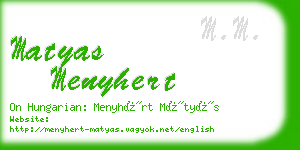 matyas menyhert business card